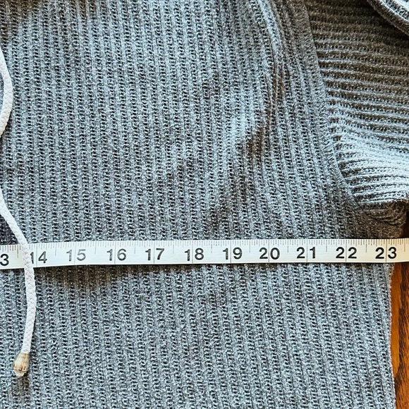 Cozy Gray Waffle Knit Women's Hoodie - Picture 2 of 7